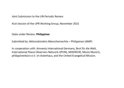 Joint Submission to the Summary of the Stakeholders Report for the UPR 2022